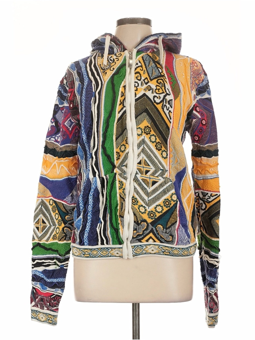COOGI OG Multicolor Patterned Cotton Knitted Zip-Up Hoody Jacket Large - Picture 3 of 10